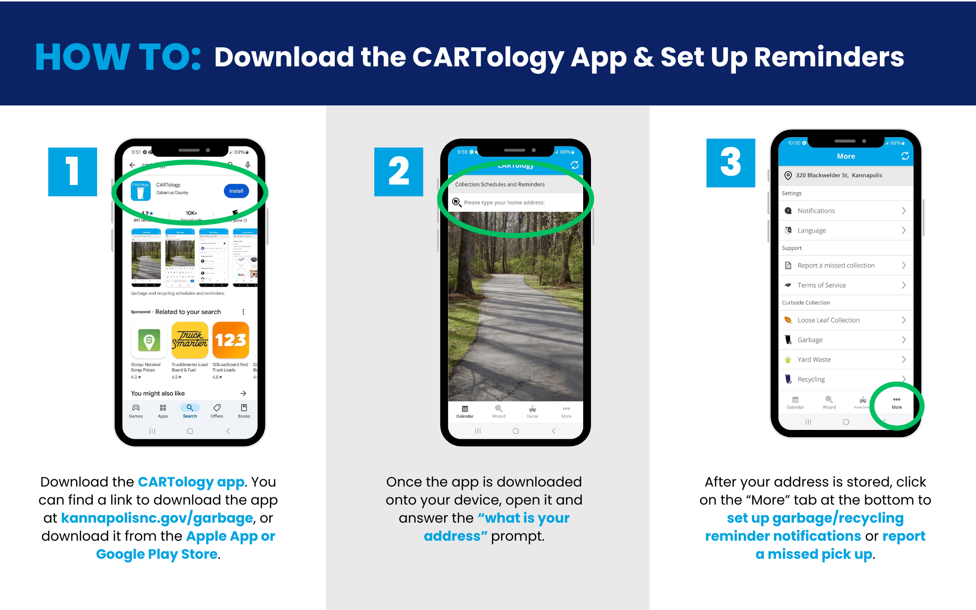 3 easy steps to download CARTology and set up reminders